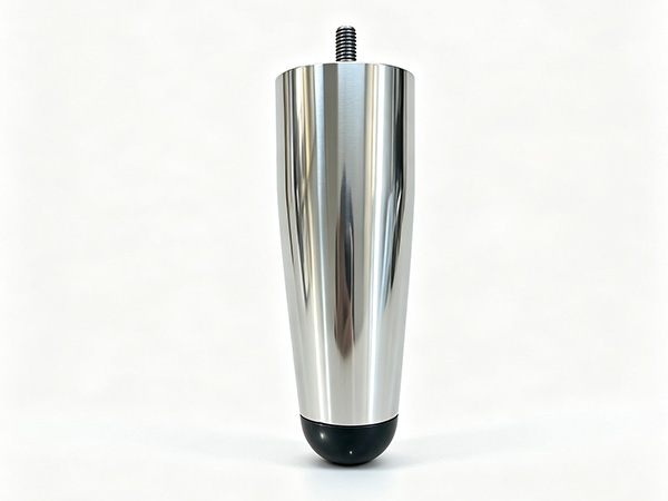 Chrome Tapered Furniture Leg with Threaded Bolt