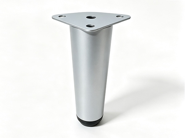 Silver Tapered Furniture Leg with Triangle Mounting Plate